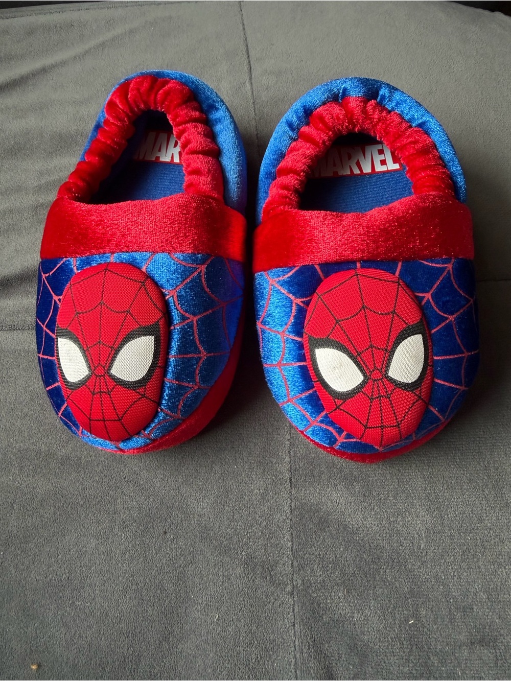 Marvel Kids Spider-Man Red and Blue Plush Slippers